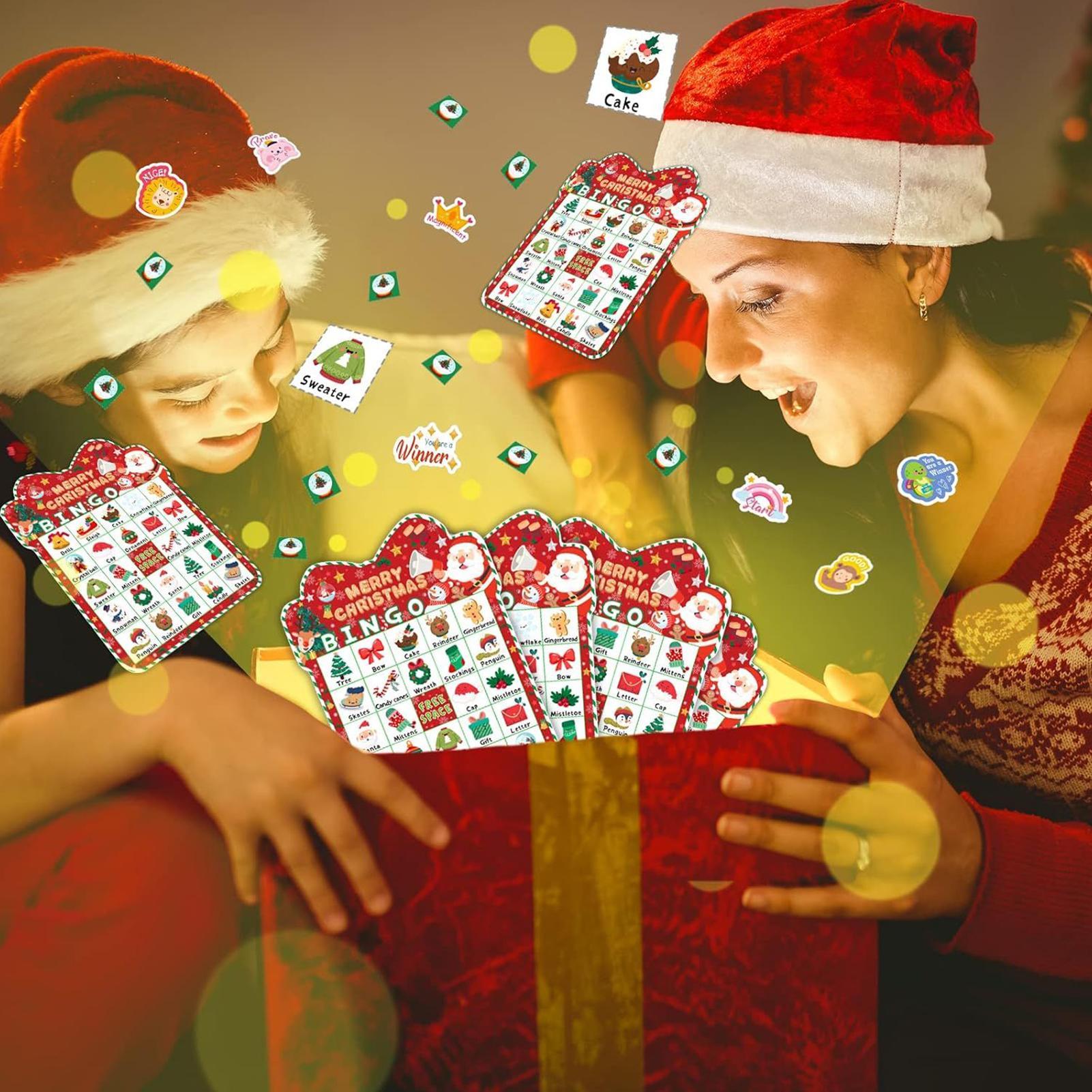 Party Games Bingo - Noel Bingo Kartları Çocuklar İçin Noel