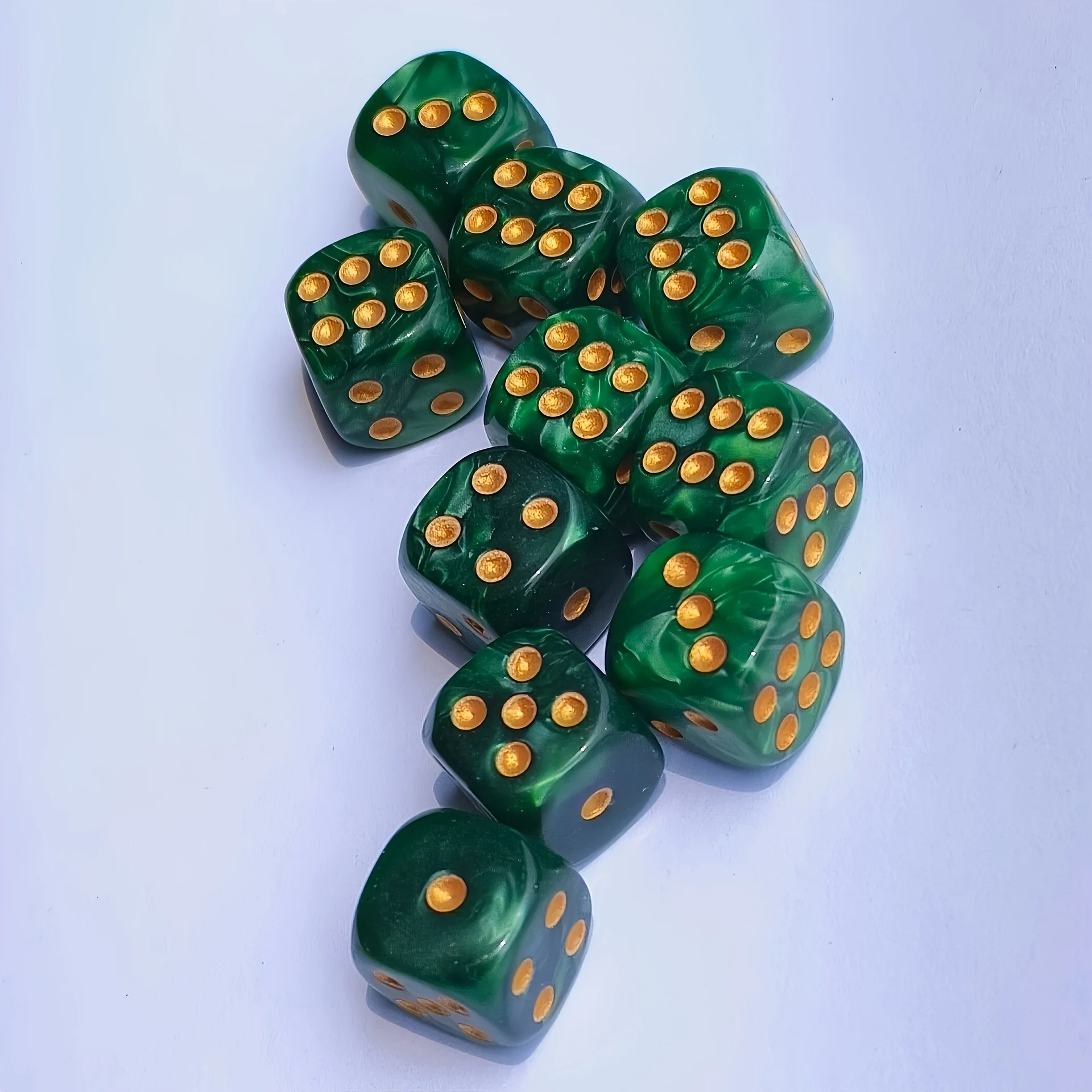 Party Games Console - 10 Adet 12mm İnci Desenli D6