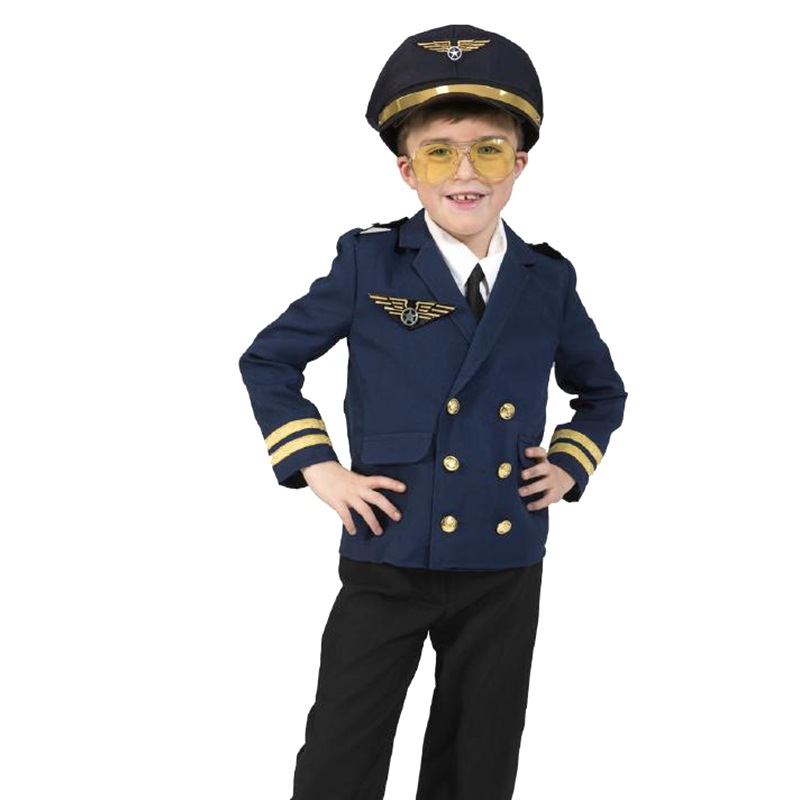 Party Games Children - Çocuk Cadılar Bayramı Kostümü Uçak Kaptanın