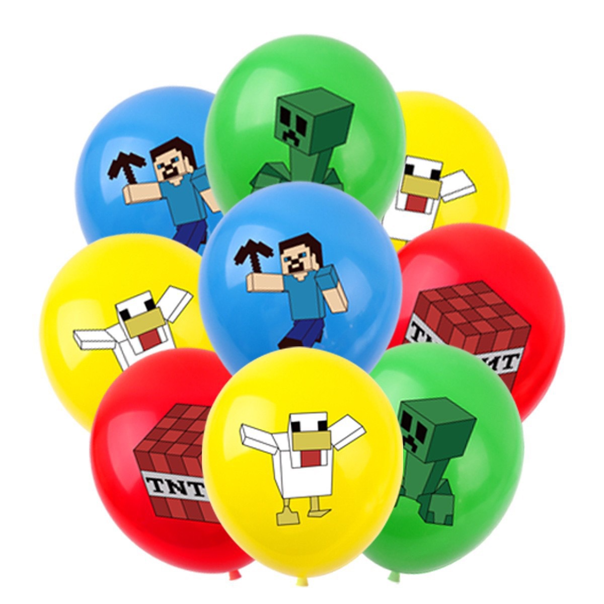 Party Games No Props - 50/100 adet Minecraft Piksel Balon Anime